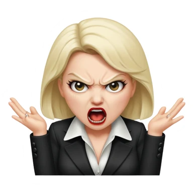 female mafia boss shouting, angry sticker