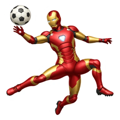 Iron man scoring a goal sticker