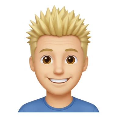 fat spiky haired happy man blonde sticker