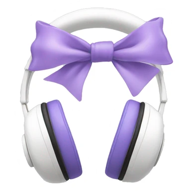 white headphones with lavender bows on the side sticker
