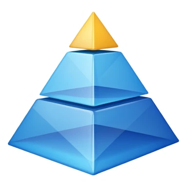pyramid with three layers (blue) sticker