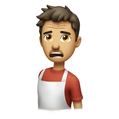 person tearing their apron off in anger sticker