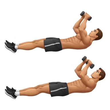 side-view of guy doing decline abdominal Crunches with sixpack sticker