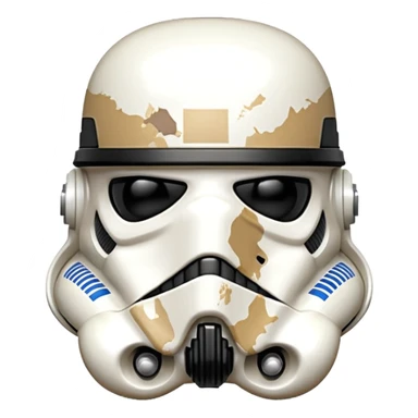 cartoon-style TK421 stormtrooper. Generate it to show the face has an expression like he made a mistake. Similar to a grimace face sticker