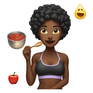 1 Black woman in a bikini cooking. sticker