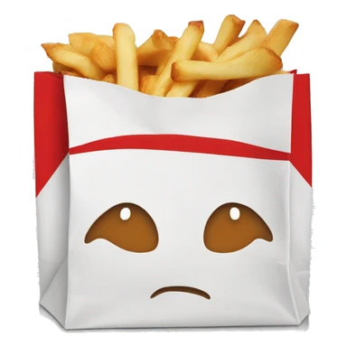 red and white paper lunch bag  sticker