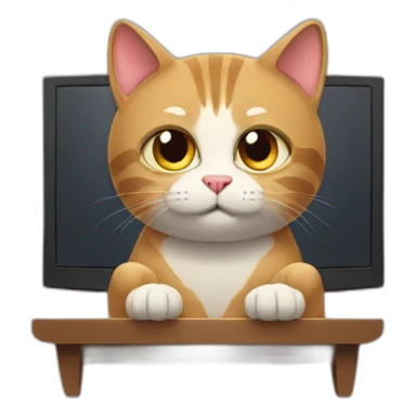 cat watching netflix sticker