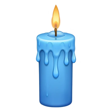 Dripping blue candle held diagonal wax dripping down sticker