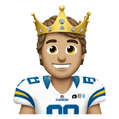 los angeles chargers quarterback justin herbert champion with a crown   sticker