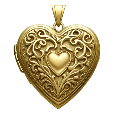 antique gold heart locket sticker