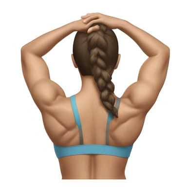 Fit Caucasian Woman large Back muscles, brunette sticker