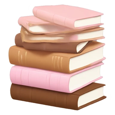 aesthetic pastel pink and caramel brown book stack sticker