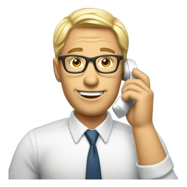 realtor talking on cell phone wearing glasses  sticker