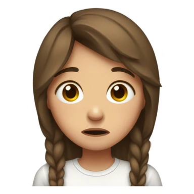 girl brown hair hysterically crying sticker