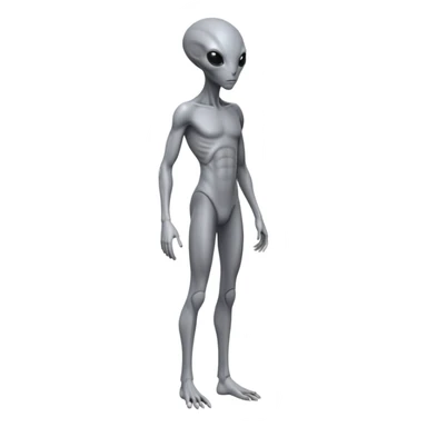 fullbody humanoid gray alien direct sideview sticker