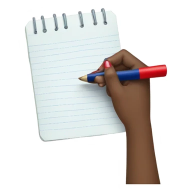 a female hand with a red manicure holds a dark blue notepad sticker