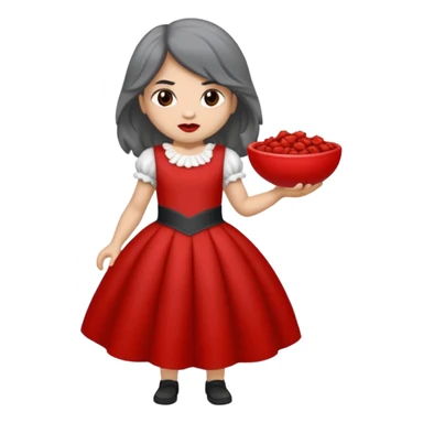 Lobo macho comiendo a la niña del cuento caperucita roja sticker