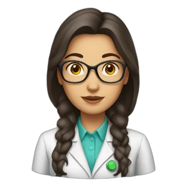 Brunette scientist woman sticker