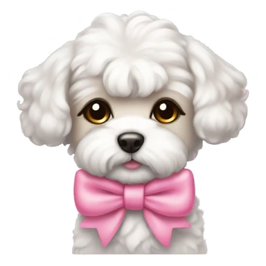 Schichon puppy pink bow sticker