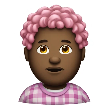 Very Fat black guy with curly pink hair sticker
