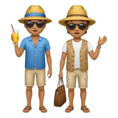 full body man with strow hat sticker