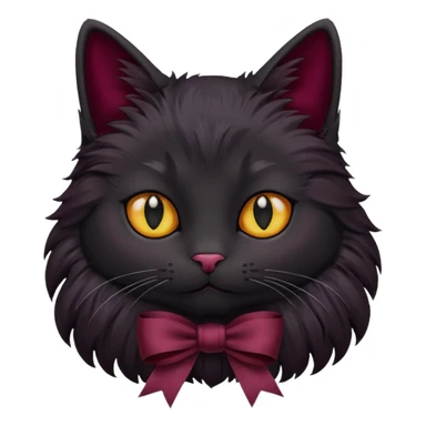 Black cat with burgundy 🎀 sticker