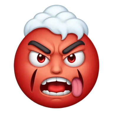 Angry face emoji frothing from the mouth totaly irritated sticker