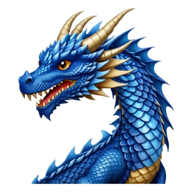 majestic Navy blue dragon sticker