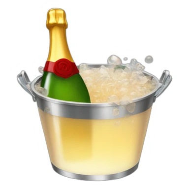 red fich in a transparent champagne bucket sticker
