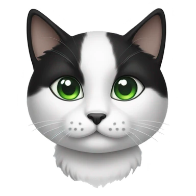 Black and white cat with green eyes sticker