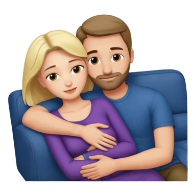 Women cuddling man on couch naked sticker