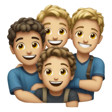 smiling boys in outdoor setting sticker