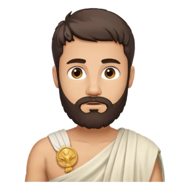 white ancient greek young man with beard sticker