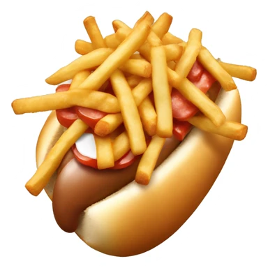 Poutine qui mange un hot dog sticker