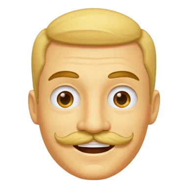 classic yellow face smiling with a mustache sticker