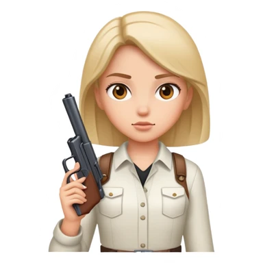 girl with gun sticker