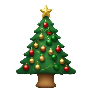 Christmas tree with red, green, and gold ornaments sticker