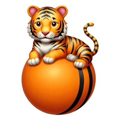 Vintage circus tiger on ball sticker