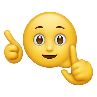 an emoji pointing to the screen with a question-like face sticker