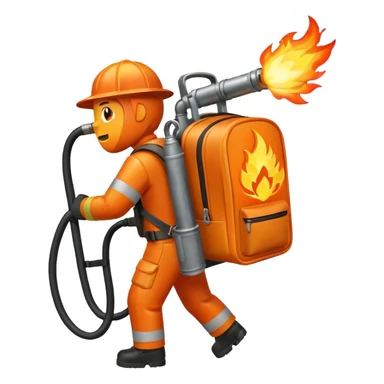 flame thrower with backpack sticker