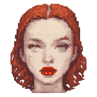 Add shine to the red lipstick, keep the transparent background. sticker