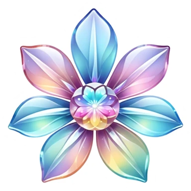 Sparkly glossy Pastel  glass crystal flower  sticker