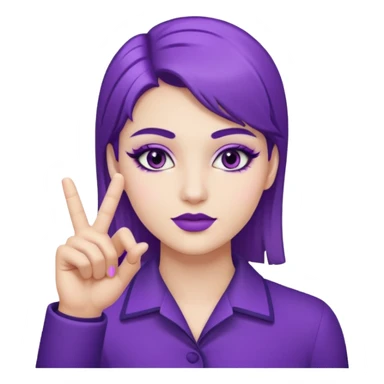 Main violette avec l’Index lever no background sticker