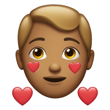 Kissy face with hearts sticker