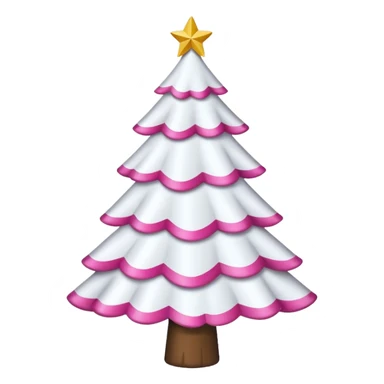 WHITE CHRISTMAS TREE WITH PINK BOWS sticker