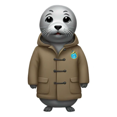 seal wearing a coat  sticker