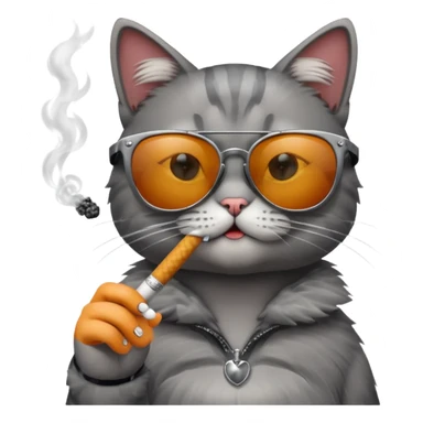 Cat with sunglasses smoking  sticker