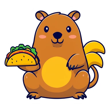 Capy eating taco sticker