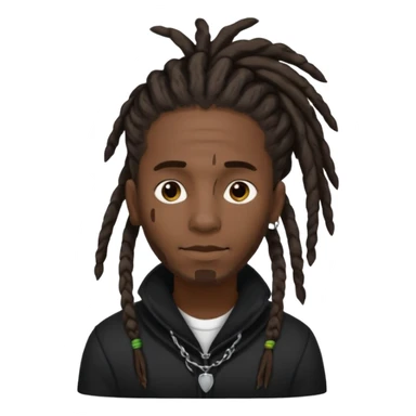 black male with dreads and a birthmark on his left cheek playboi carti in black clothing sticker