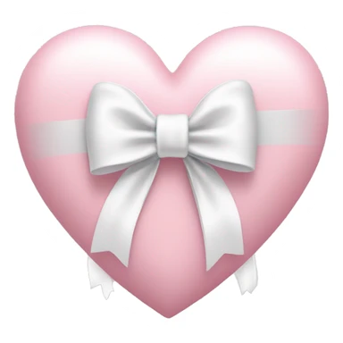 Pastel pink heart with a￼ white bow ￼ sticker